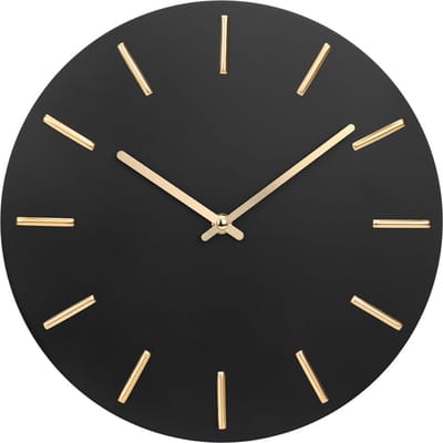 SensaHome Wandklok Jakarta - Moderne Industriële Klok Rond - Minimalistisch Design - - Ø30cm - Zwart