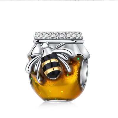 Echt Koperen Bijenhoningpot Gele Serie Hanger Bedel Compatibel Met Polsarmband Doe-Het-Zelf Kralen Mevrouw Premium Sieraden Valentijnsdag Verjaardag