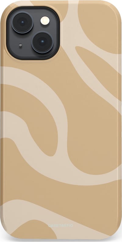 Casetastic hoesje geschikt voor Apple iPhone 14 Plus - MagSafe - Dubbellaagse bescherming - Aesthetic Beige Wave Clean Girl - Fashion Case - Beige