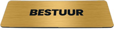 Deurbordje Goud-look met tekst bestuur - Formaat 150 x 50 mm x 1,6 mm - Zelfklevend | Luxe uitstraling | Geborstelde Gouden toplaag | Gratis Verzending | Decoporta
