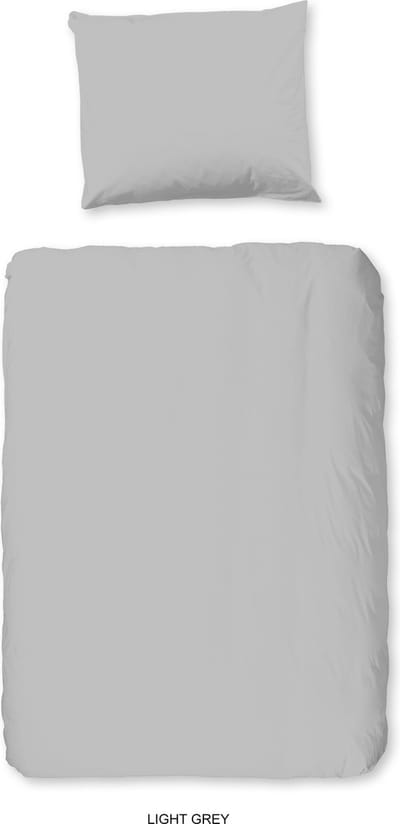 Good Morning dekbedovertrek effen kleur - Peuter 120x150 cm - Lichtgrijs - 100% Katoen renforc�