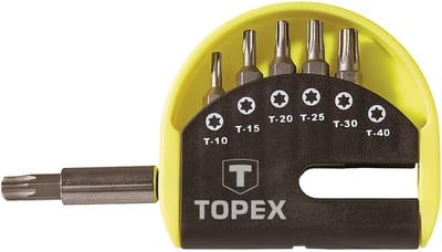 Grupa Topex - Torx Bit Set - 7 Stuks - Hoogwaardige Staal - Organiser Handvat