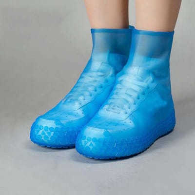 Siliconen Outdoor Overschoen Latex Rijlaarzen Cover Herbruikbare Stofkap Waterdicht Dikke Antislip Slijtvaste Voetbescherming 25-34 blue