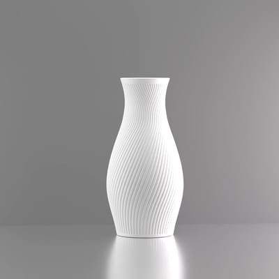 3d-gezellig Diana - Vaas - Wit - Maat 40 cm - Kunststof - Modern - Bloemenvaas -100% gerecycled PLA (bioplastic)