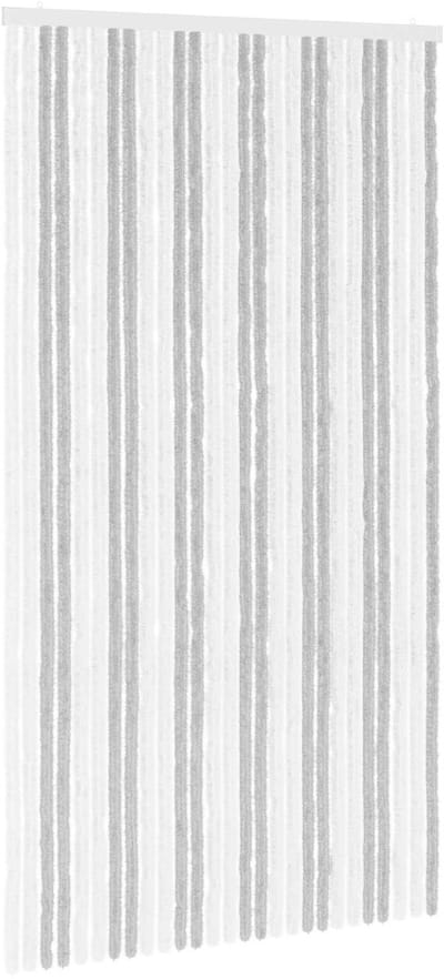 vidaXL - Insecten - Gordijn - Chenille - Lichtgrijs - en - wit - 118 - x - 220 - cm