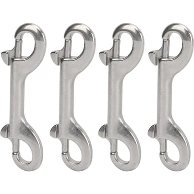 4 STUKS Dubbelzijdige Karabijnhaken Marinekwaliteit 316 Roestvrij Staal B-vorm Kettingclip voor Touwen 115mm / 4.53in 9LED gray