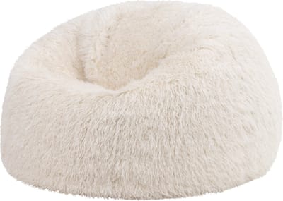 icon - Kingston Zitzak Fauteuil - Fluffy Pluche Imitatiebont - Wit