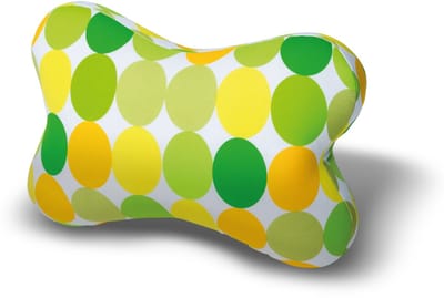 Kuschelmaxx kussen - Sierkussen gevlinderd 22 x 33 cm - punkte gelb-design - Stevig en zacht - Mooie print - Gevuld met microgranulaat - Vormvast & Wasbaar - Ideaal voor op de bank, bed, auto of op reis - Inclusief Wasnet