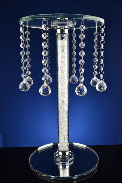 Luxe Kristallen Tafeltje Rond – Met Hangende Druppels – Elegant Design