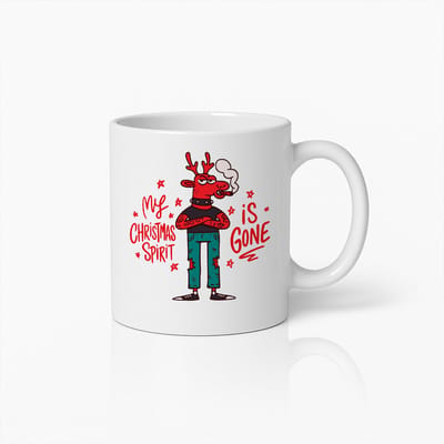 My Christmas Spirit Is Gone Mok – 330ml Grappige Mopperende Rendier Koffiemok – Perfect Humoristisch Kerstcadeau voor Vrienden & Collega’s