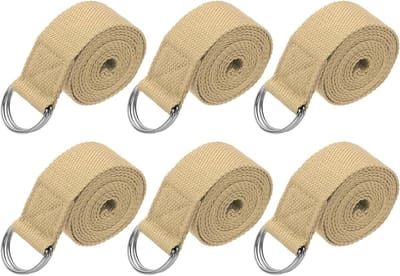 Yogariem voor stretching - Stretchbanden - Yoga en fitness - Verstelbare D-ring - 8 voet - Kaki