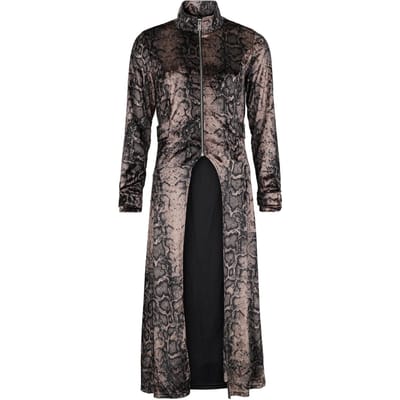 Rock Rebel by EMP - Rock Lange jassen - Modern Leopard Print - S tot XXL - voor Vrouwen - zwart-bruin