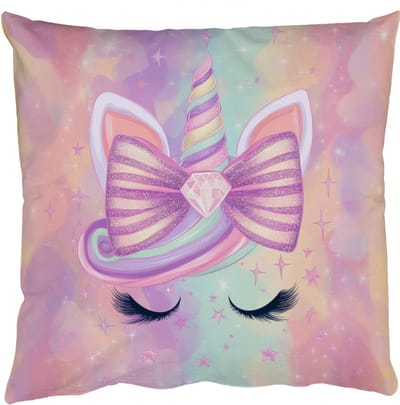 Sierkussens - Kussentjes Woonkamer - 50x50 cm - Eenhoorn - Glitters - Regenboog - Pastel