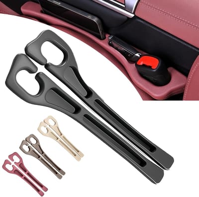 2-pack autostoelopeningvullers - stoelbeschermers voor kofferbakken en tassen zonder opklapbare stoelen - autostoelopeningvullers met gordelgaten - geschikt voor auto's, SUV's en vrachtwagens - voorkomt dat telefoons en sleutels eruit vallen (zwart)