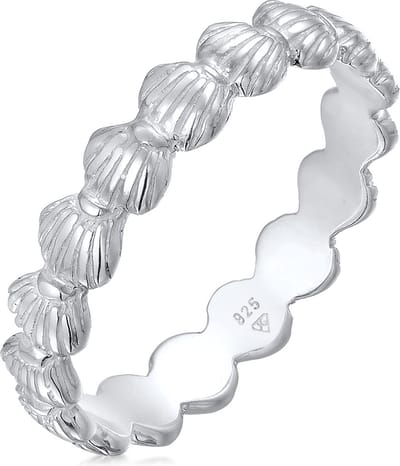 Elli - Ring - Dames Band Mosselen Maritiem Strand Look Zomer in 925 Sterling Zilver - Dames