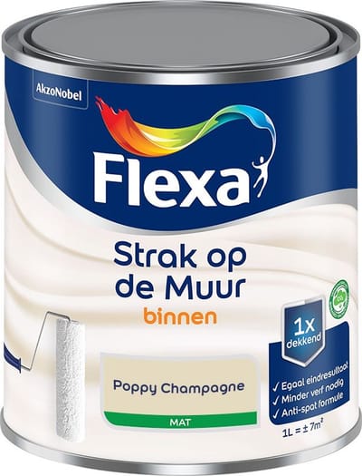 Flexa - Strak Op De Muur Binnen Mat - Poppy Champagne - Mengverf - 1 L