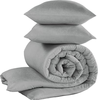 De Witte Lietaer Dekbedovertrek Katoen Flanel Tarbot - Hotelmaat - 260 x 240 cm - Grijs