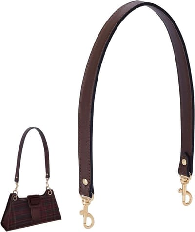 58cm Leren Handvat voor Portemonnee, 1.1 Inch Brede Vervangende Tasriem met Gouden Gespen voor Dames Handtassen en Schoudertassen, Perfect voor DIY Projecten