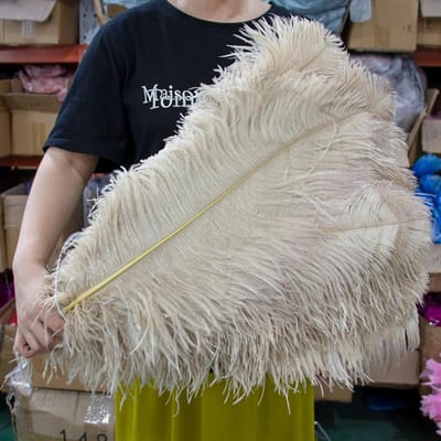 10 STUKS Licht Kaki Grote Struisvogelveren Bulk 15-60CM Lang Natuurlijke Pluizige Struisvogelveren voor Bruiloft Restaurant Vaas Decoratie 15-20cm 6-8inch kameel