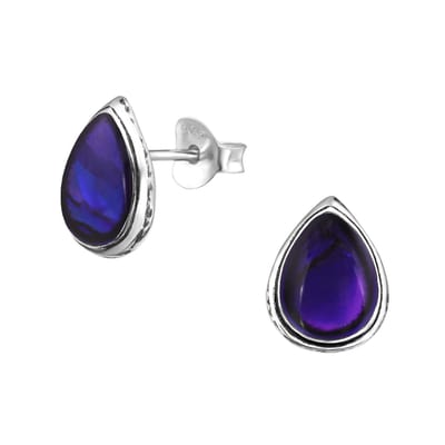 Aramat Jewels | Oorbellen | Zilveren Druppel Oorbellen Abalone 10x8 mm | | | |8mm | Zilver | Volwassenen | Verkleurd niet