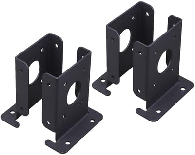 Terraspaal Beugels - Paalhouders Beton - Pergola Versterken - Verstelbare Pasvorm - 9x9 cm - Zwart