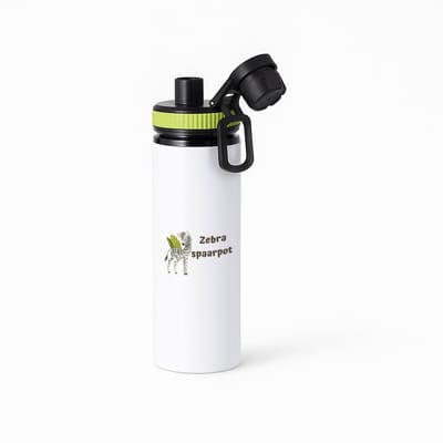 Hacebo® - Zebra waterfles met draaidop groen - Zebra - dieren liefhebbers - leuke cadeau voor iemand die van houdt van zebra's - verjaardagscadeau - kado - gift - water fles - 850ML