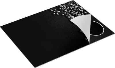 Chefcare Inductie Beschermer Koffiebonen - Zwart Wit - 77x59 cm - Afdekplaat Inductie - Kookplaat Beschermer - Inductie Mat