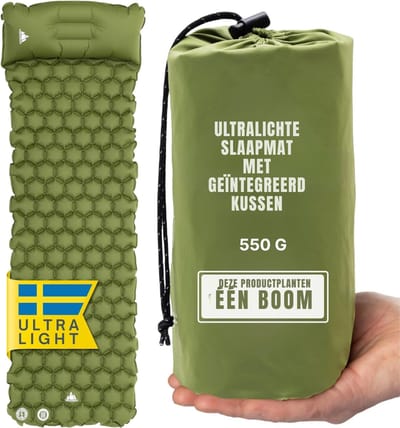 SVN® Luchtbed met Ingebouwde Pomp - Luchtbed met Pomp - Luchtbed - 12cm - bosgroen - ‎195cm x 66cm x 12cm