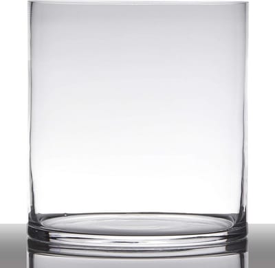 Theelichthouder Cilinder - Kaarsenhouder Glas - Sfeervol Huis - Uniek Glaswerk - 30 cm Hoog - Helder