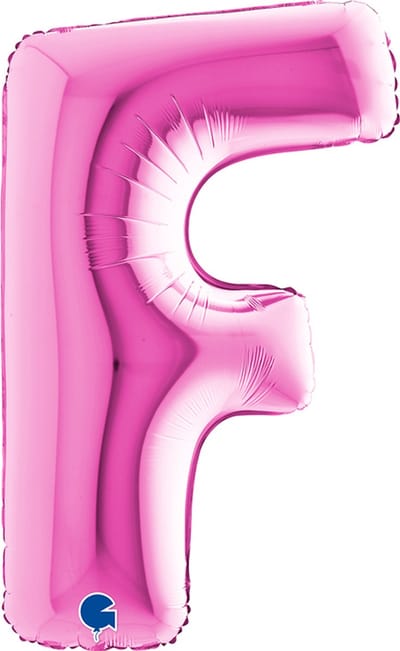 Folieballon 100cm letter F - fuchsia roze