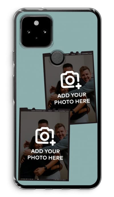 Gepersonaliseerd - Case Company® - Hoesje geschikt voor Google Pixel 5 hoesje - Polaroid Zwart - Soft Cover Telefoonhoesje - Bescherming aan alle Kanten en Schermrand