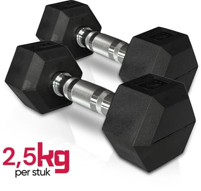 Padisport Hex Dumbells 2.5 Kg - Sport Gewichten Voor Thuis - Workout Gewichten - Handgewichten - Hexagon Dumbells - Fitness Gewicht 2.5 Kg - Hexa Dumbell 2.5 Kg - Dumbbells - Dumbell Set - Halter