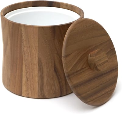 Ijsemmer Hout 3 Liter 8" x 8 1/2" - Natuurlijke Afwerking voor Feestjes