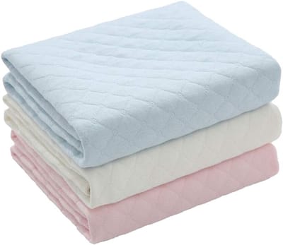 3 stuks waterdichte luierpads voor baby's - milieuvriendelijke katoenen, ademende, wasbare en herbruikbare luierpads - blauw + roze + wit -60*70CM