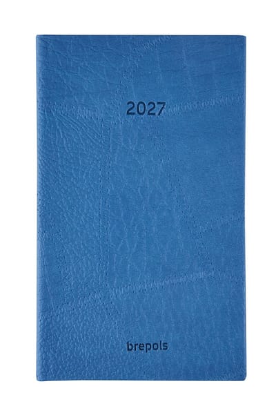 Brepols bureau agenda 2027 - BREFORM [0.516] - LUCCA - Bureau agenda - 1 dag op 1 pagina - Dagoverzicht - Blauw - 10 x 16.5 cm