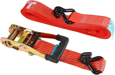 Ratelband - Spanband - Zware Lasten Vastzetten - Heavy Duty J-haak - 5 meter - Rood