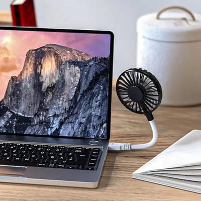 MikaMax USB Bureau Ventilator - 20 cm - Zwart - Compact, Stil en Energiezuinig - Mini Tafelventilator