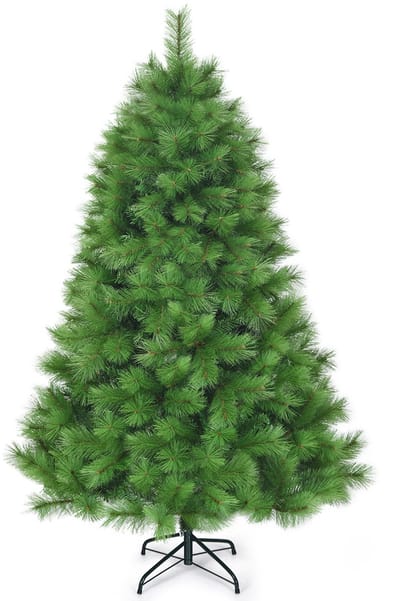 COSTWAY Kunstkerstboom, 180/210 cm, dennenboom met metalen standaard, kunstboom, inklapsysteem, kerstboom PVC naalden, ideaal voor thuis, kantoor, winkels en hotels, groen (180 cm)