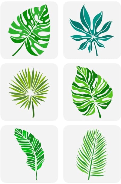 Dailygoods- Sjablonen 6 stuks - Herbruikbare Sjablonen - Sjablonen Schilderen - Sjablonen Bloemen - Sjablonen Muur - 20 x 20 cm - Schilderstencils