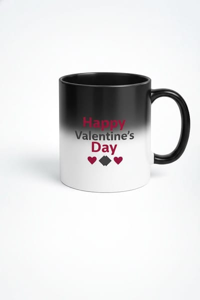Happy Valentine's Day Magische Mok | Kleurveranderende Valentijn Koffiemok met Hartjes