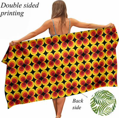 Ulticool Microvezel Handdoek - Retro Vintage Flowers 60's 70's - Backdrop Decoratie - Badhanddoek Strandlaken - Sneldrogend Badlaken - 160 x 80 cm - voor Reizen Sauna Fitness Gym Sport Spa Yoga – Lichtgewicht Microvezel Reishanddoek Microfiber