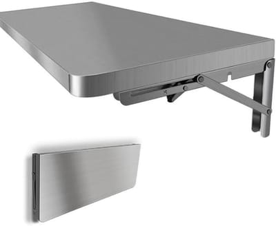 Opvouwbaar Bureau - Wandtafel Werkblad - Ruimte Besparen - Zwevend Ontwerp - 100x40cm - Zilverkleurig