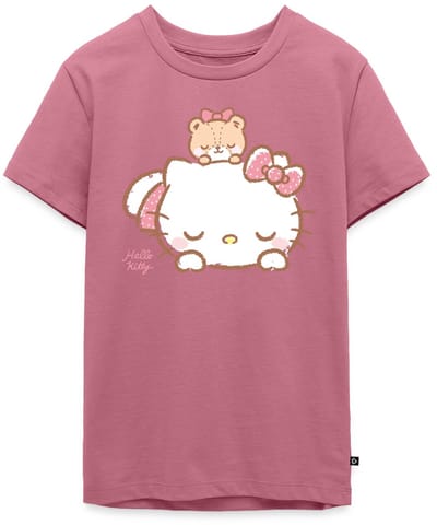 Hello Kitty Met Teddy Op Haar Rug Premium T-Shirt Tiener