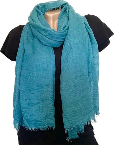 Lange Dunne Sjaal - Effen - Petrol/Blauw - 190 x 95 cm (041101A)