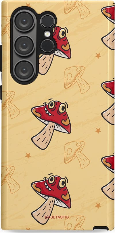 Casetastic Hoesje Geschikt voor Samsung S23 Ultra - Stijlvolle Beschermende Duo-layer Case - Vrolijke Paddestoel