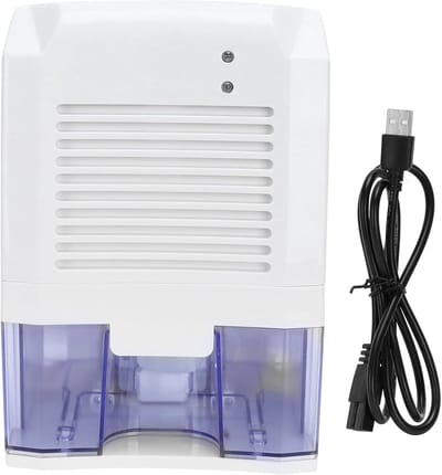 Kleine Luchtontvochtiger, Ultrastille en Energiezuinige Luchtontvochtiger, Mini USB-luchtdroger met Automatische Uitschakelbeveiliging Draagbare Droge Luchtontvochtiger voor Slaapkamers badkamers