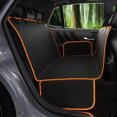 Housse de siège de voiture pour chien, imperméable, voyage pour animaux de compagnie, porte-chien, hamac, tapis de protection pour siège arrière de voiture, tapis de sécurité pour chiens 137x147cm orange