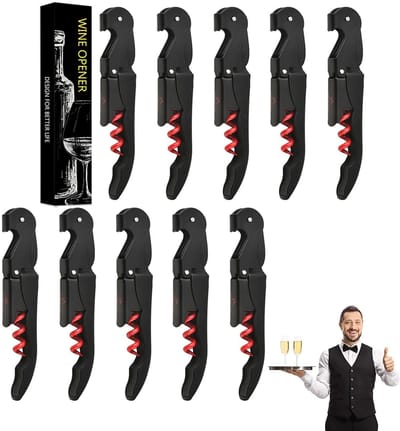 Dailygoods- Kurkentrekker Professioneel - Kelnersmes - Flessenopener - Wijnaccessoires - Bieropener - Roestvrij Staal 12 x 2 cm - Flesopener