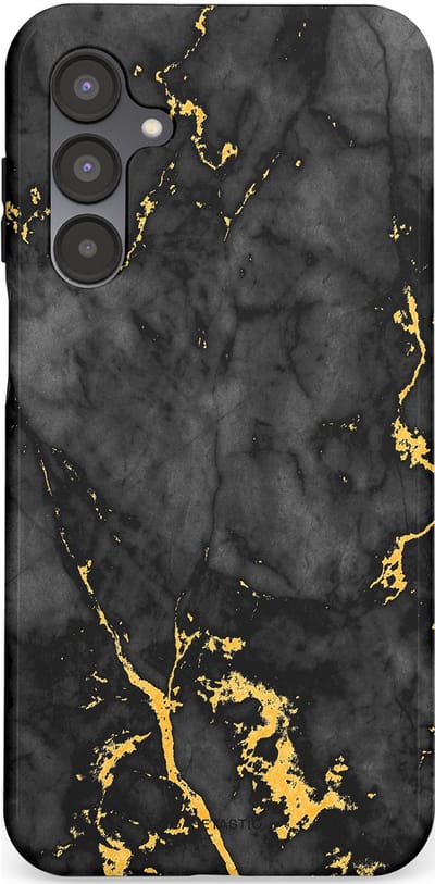Casetastic hoesje geschikt voor Samsung Galaxy A16 - Dubbellaagse bescherming - Zwarte Marmer Goud - Fashion Case - Zwart Goud