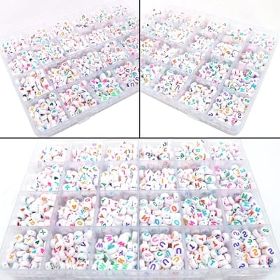 1600 Stuks Ronde Acrylaat Letter Kralen Set voor Sieraden Maken - DIY Engelse Alfabet Kralen voor Creatieve Projecten